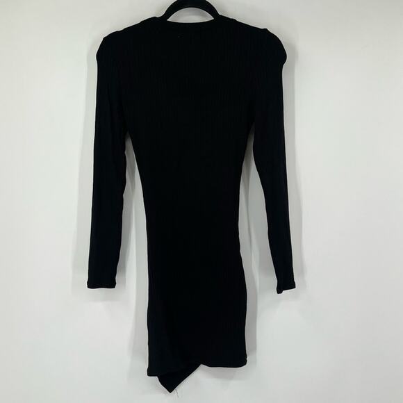N:PHILANTHROPY Metal Ribbed Mini Dress in Black Cat NWT - Picture 5 of 7